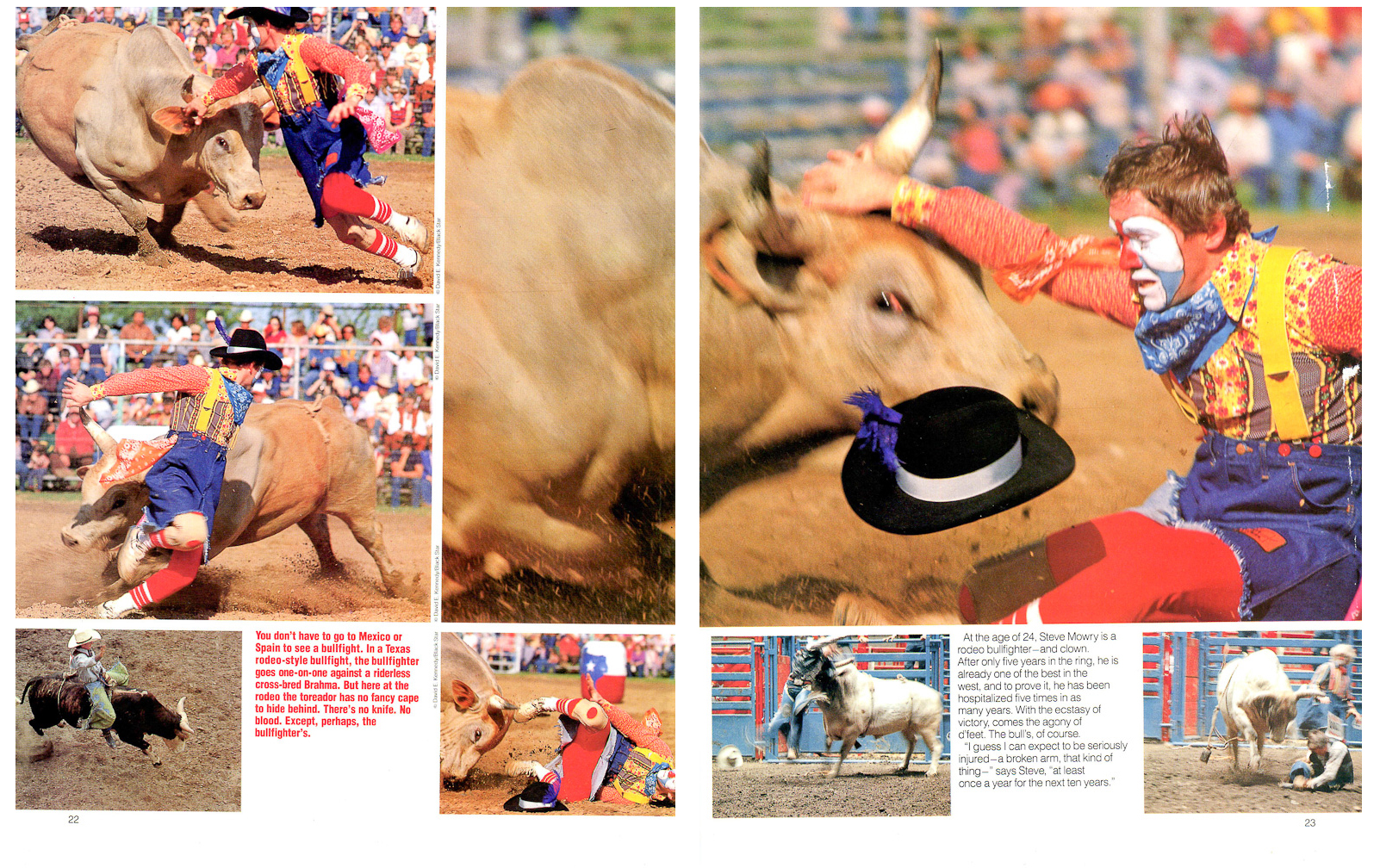 rodeo clowns in action